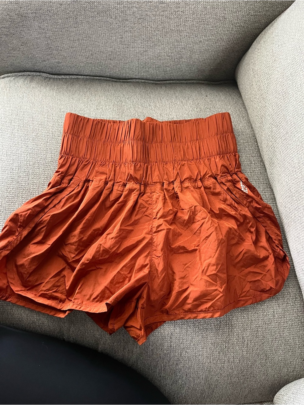 Free People High-Waist Rust Athletic Shorts